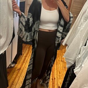Free People Monochrome Tie-Dye Kimono Duster